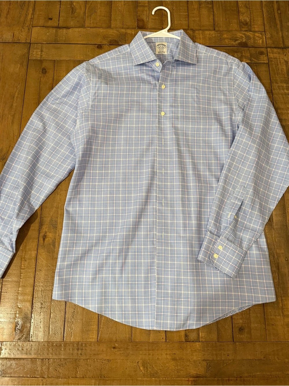 Brooks Brothers Light Blue Windowpane Dress Shirt